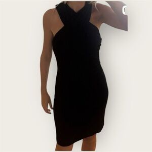 WILFRED FREE | black criss-cross neck dress sz large